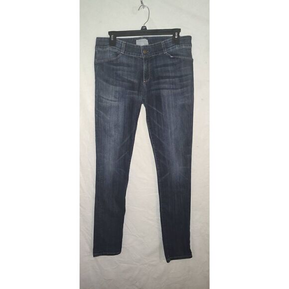 Current/Elliott The Legging Super Stretch Deep Denim Jeans Size 30-0 Whiskered - Picture 1 of 7